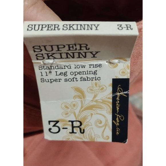 American Rag Women's Super‎ Skinny Low- Rise Pink Denim Jeans ( 3 ) Regular - Picture 9 of 10